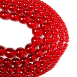 Red Glass Charm Round Stone Beads for DIY Jewelry Making 4/6/8/10/12 MM