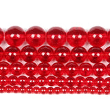 Red Glass Charm Round Stone Beads for DIY Jewelry Making 4/6/8/10/12 MM