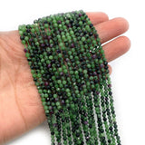 Natural Stone Beads Red Green Faceted Loose Beads DIY Jewelry