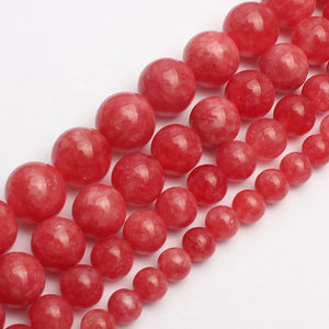 Red Rhodochrosite Round Stone Beads 15inches