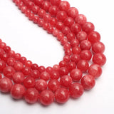 Red Rhodochrosite Round Stone Beads 15inches