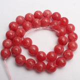 Red Rhodochrosite Round Stone Beads 15inches