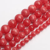 Red Rhodochrosite Round Stone Beads 15inches