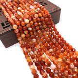 Red Striped Agate Faceted Beads 6mm for DIY Jewelry Making