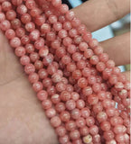 Rhodochrosite Round Stone Beads for Jewelry Making 3/4/5mm