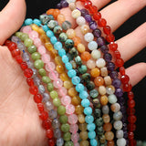Natural Stone Beads Rose Quartz/Chrysolite/Emerald/Agate Faceted Bead