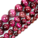 Rose Red Tiger Eye Round Loose Beads for Jewelry Making DIY
