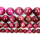 Rose Red Tiger Eye Round Loose Beads for Jewelry Making DIY