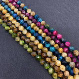 Round Faceted Tiger's Eye Stone Beads 8mm