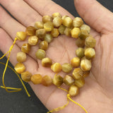 Round Faceted Tiger's Eye Stone Beads 8mm