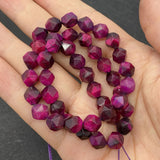 Round Faceted Tiger's Eye Stone Beads 8mm