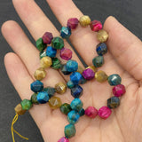 Round Faceted Tiger's Eye Stone Beads 8mm