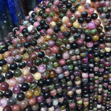 Round Tourmaline Natural Stone Beads for DIY Jewelry Making