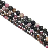 Round Tourmaline Natural Stone Beads for DIY Jewelry Making