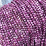 Ruby Square Loose Beads 4 mm for Jewelry Making
