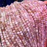 Square Pink Opal Stone Beads 4mm DIY Jewelry Making