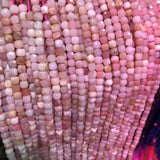 Square Pink Opal Stone Beads 4mm DIY Jewelry Making