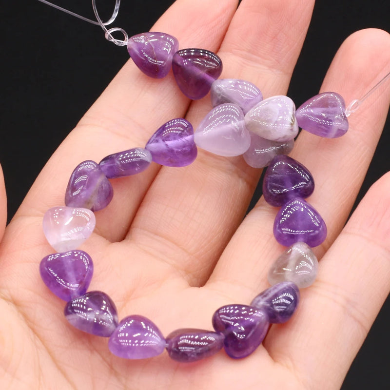 Heart Shape Semi-Precious Stone Beads Mix for Jewelry Making DIY