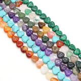 Heart Shape Semi-Precious Stone Beads Mix for Jewelry Making DIY