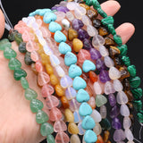 Heart Shape Semi-Precious Stone Beads Mix for Jewelry Making DIY