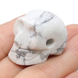 Skull Head Crystal Agate Stone Pendant Charms for Jewelry Making