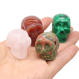Skull Head Crystal Agate Stone Pendant Charms for Jewelry Making