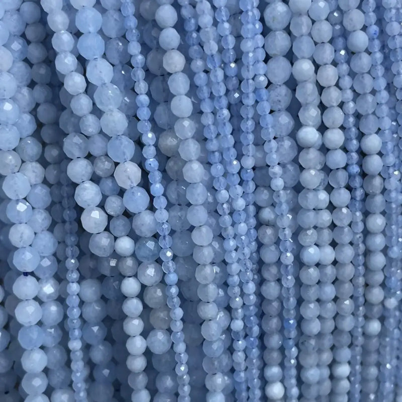 Faceted Aquamarine Natural Stone Beads 2 3 4 5mm