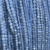 Faceted Aquamarine Natural Stone Beads 2 3 4 5mm