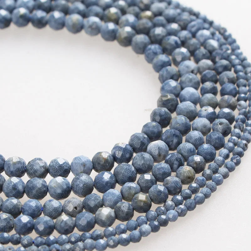 Small Faceted Coral Loose Beads 2 3 4mm Gemstone for Jewelry Making