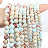 Shoushan Snakeskin Round Stone Beads for DIY Jewelry Making