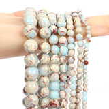 Shoushan Snakeskin Round Stone Beads for DIY Jewelry Making
