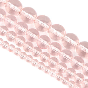 Pink Glass Round Spacer Beads for Jewelry Making DIY 4/6/8/10/12MM