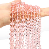 Pink Glass Round Spacer Beads for Jewelry Making DIY 4/6/8/10/12MM