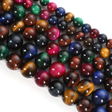 Multicolor Tiger Eye Round Stone Beads for Jewelry Making DIY Bracelet