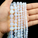 Smooth Opal Round Natural Stone Beads for Jewelry Making 4-12MM