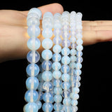 Smooth Opal Round Natural Stone Beads for Jewelry Making 4-12MM