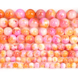 Smooth Orange Pink Persian Jades Round Beads 6-12mm