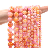 Smooth Orange Pink Persian Jades Round Beads 6-12mm