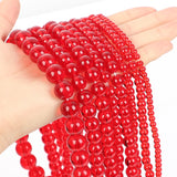 Red Glass Round Loose Beads 4/6/8/10/12MM