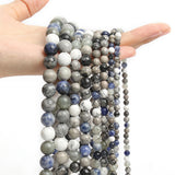 Natural Stone Beads Round Loose Bead DIY Bracelets Spacer Bead 4mm 6mm 8mm 10mm