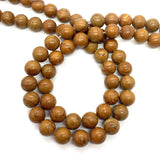 Yellow Wood Grain Natural Stone Beads 6-10mm