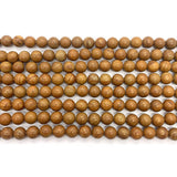 Yellow Wood Grain Natural Stone Beads 6-10mm