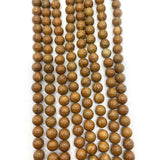 Yellow Wood Grain Natural Stone Beads 6-10mm