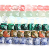 Square Faceted Cherry Quartz Opal Gemstone Beads 8*8mm
