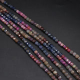 Square Ruby Sapphire Faceted Beads for Jewelry Making - Natural Stone Beads