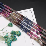 Square Ruby Sapphire Faceted Beads for Jewelry Making - Natural Stone Beads