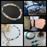Square Shape Natural Stone Beads for Jewelry Making DIY Bracelet