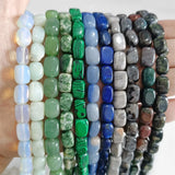 Square Shape Natural Stone Beads for Jewelry Making DIY Bracelet
