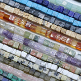 Square Shape Mix Natural Stone Beads for Jewelry Making DIY