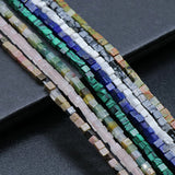 Square Shape Mix Natural Stone Beads for Jewelry Making DIY